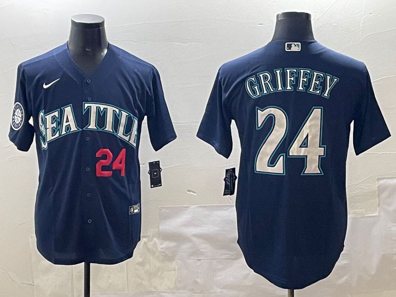 Men Seattle Mariners #24 Griffey Blue Game 2025 Nike MLB Jersey style 3->seattle mariners->MLB Jersey